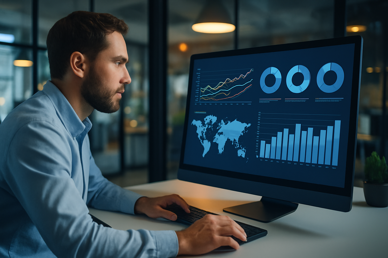 Person working on data analytics